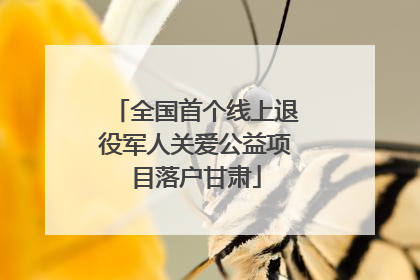 全国首个线上退役军人关爱公益项目落户甘肃