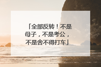 全部反转！不是母子，不是考公，不是舍不得打车