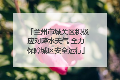 兰州市城关区积极应对降水天气 全力保障城区安全运行
