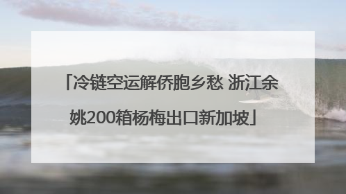 冷链空运解侨胞乡愁 浙江余姚200箱杨梅出口新加坡