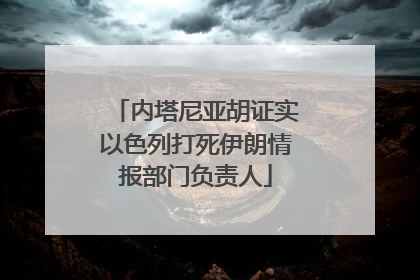 内塔尼亚胡证实以色列打死伊朗情报部门负责人