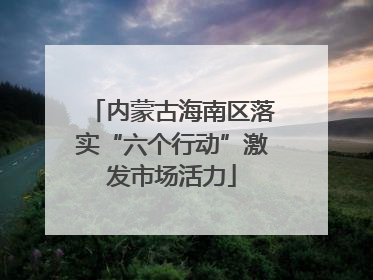 内蒙古海南区落实“六个行动”激发市场活力