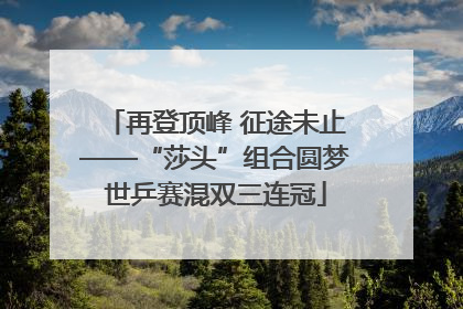 再登顶峰 征途未止——“莎头”组合圆梦世乒赛混双三连冠