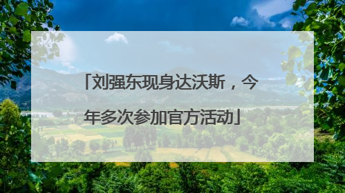 刘强东现身达沃斯，今年多次参加官方活动
