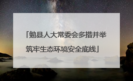 勉县人大常委会多措并举筑牢生态环境安全底线