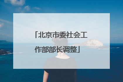 北京市委社会工作部部长调整