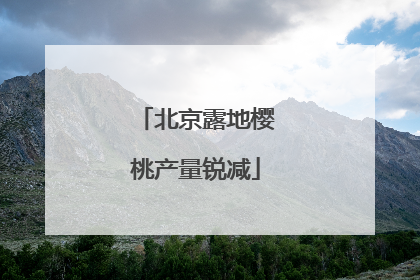 北京露地樱桃产量锐减