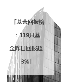 基金回报榜：119只基金昨日回报超3%