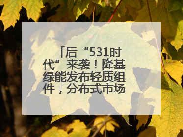 后“531时代”来袭！隆基绿能发布轻质组件，分布式市场后续会怎么走