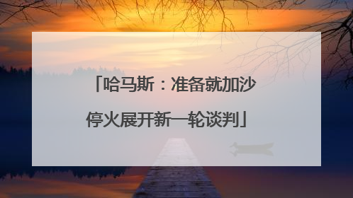 哈马斯：准备就加沙停火展开新一轮谈判