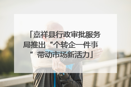 嘉祥县行政审批服务局推出“个转企一件事”带动市场新活力