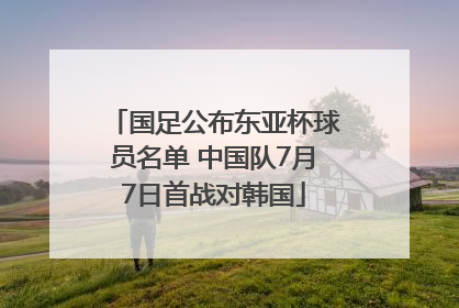 国足公布东亚杯球员名单 中国队7月7日首战对韩国