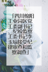 四川绵阳工业园区党工委副书记、纪检监察工委书记李玉琼接受纪律审查和监察调查