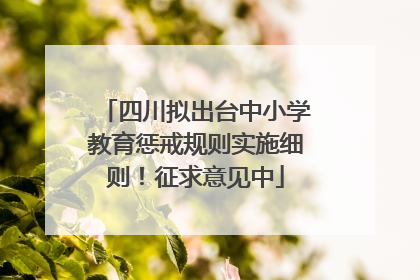 四川拟出台中小学教育惩戒规则实施细则！征求意见中