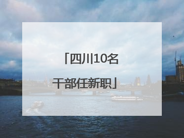 四川10名干部任新职