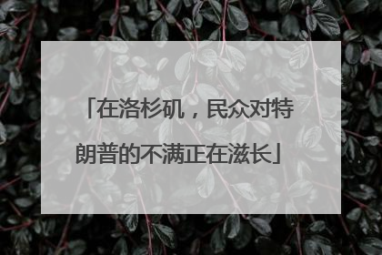 在洛杉矶，民众对特朗普的不满正在滋长