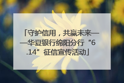守护信用，共赢未来——华夏银行绵阳分行“6.14”征信宣传活动