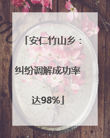 安仁竹山乡：纠纷调解成功率达98%