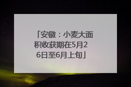 安徽：小麦大面积收获期在5月26日至6月上旬