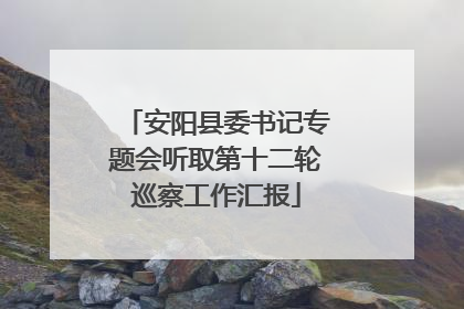 安阳县委书记专题会听取第十二轮巡察工作汇报