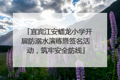 宜宾江安蟠龙小学开展防溺水演练暨签名活动，筑牢安全防线
