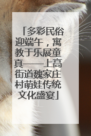 多彩民俗迎端午，寓教于乐展童真——上高街道魏家庄村萌娃传统文化盛宴