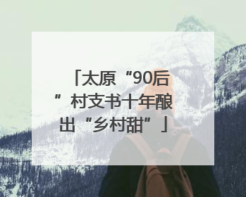 太原“90后”村支书十年酿出“乡村甜”