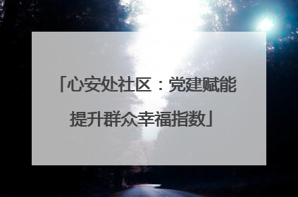 心安处社区：党建赋能 提升群众幸福指数