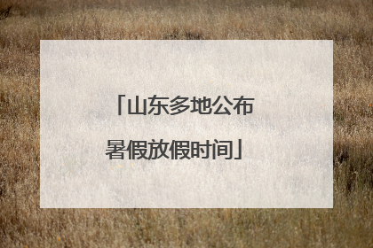 山东多地公布暑假放假时间