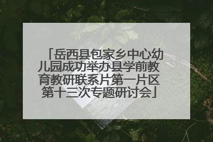 岳西县包家乡中心幼儿园成功举办县学前教育教研联系片第一片区第十三次专题研讨会