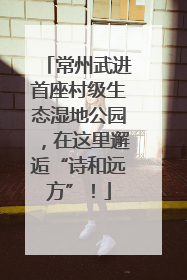 常州武进首座村级生态湿地公园，在这里邂逅“诗和远方”！