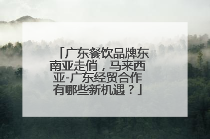 广东餐饮品牌东南亚走俏，马来西亚-广东经贸合作有哪些新机遇？