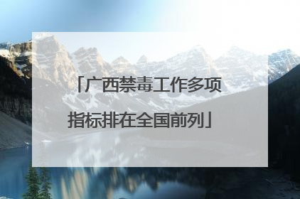 广西禁毒工作多项指标排在全国前列