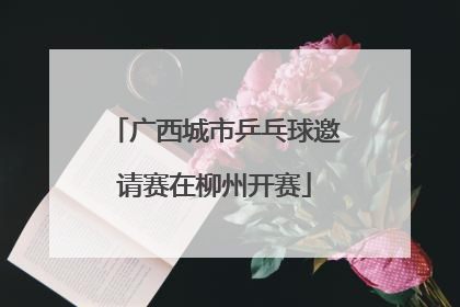 广西城市乒乓球邀请赛在柳州开赛