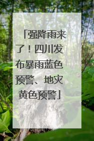 强降雨来了！四川发布暴雨蓝色预警、地灾黄色预警