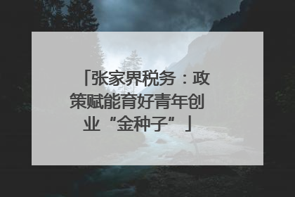 张家界税务：政策赋能育好青年创业“金种子”