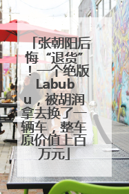 张朝阳后悔“退货”！一个绝版Labubu，被胡润拿去换了一辆车，整车原价值上百万元