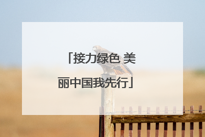 接力绿色 美丽中国我先行