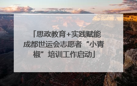思政教育+实践赋能 成都世运会志愿者“小青椒”培训工作启动