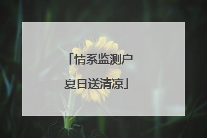 情系监测户 夏日送清凉