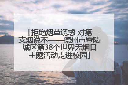拒绝烟草诱惑 对第一支烟说不——德州市暨陵城区第38个世界无烟日主题活动走进校园