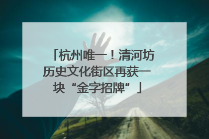 杭州唯一！清河坊历史文化街区再获一块“金字招牌”