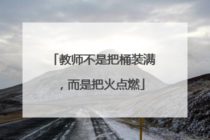 教师不是把桶装满，而是把火点燃
