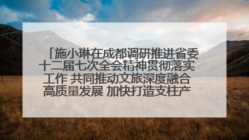 施小琳在成都调研推进省委十二届七次全会精神贯彻落实工作 共同推动文旅深度融合高质量发展 加快打造支柱产业民生产业幸福产业