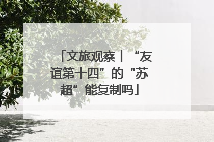 文旅观察丨“友谊第十四”的“苏超”能复制吗