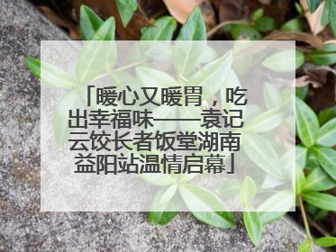 暖心又暖胃，吃出幸福味——袁记云饺长者饭堂湖南益阳站温情启幕