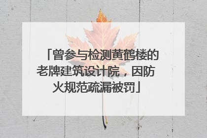 曾参与检测黄鹤楼的老牌建筑设计院，因防火规范疏漏被罚