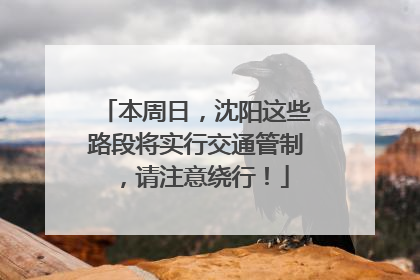 本周日，沈阳这些路段将实行交通管制，请注意绕行！