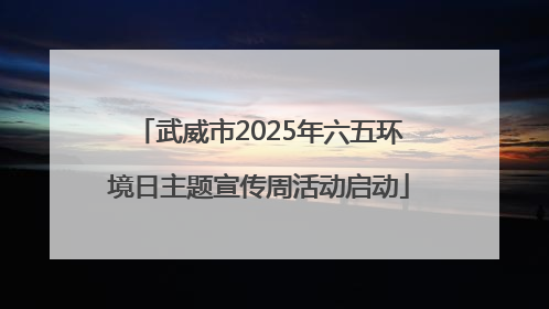 武威市2025年六五环境日主题宣传周活动启动