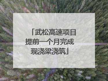 武松高速项目提前一个月完成现浇梁浇筑